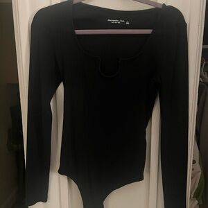 Black A&F ribbed bodysuit